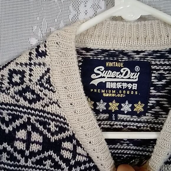 Vintage Knit Super Dry Premium Goods XS Size Unisex Sweater - Picture 10 of 16